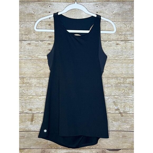 ATHLETA RACERBACK ATHLETIC BRA BLACK MESH TANK SIZE SMALL ATHLEISURE GYM YOGA - Picture 1 of 2